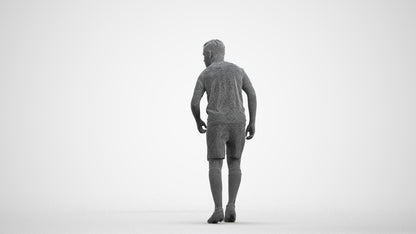 realistic 3D boy sport, scanned archviz people for Blender and 3ds Max, wireframe front view