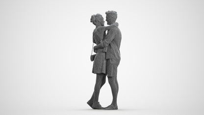 realistic 3D human woman casual business, archviz people FBX OBJ for Blender, wireframe front view