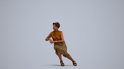 3D scanned woman sitting casual, photorealistic archviz people for Enscape and SketchUp, standing pose render