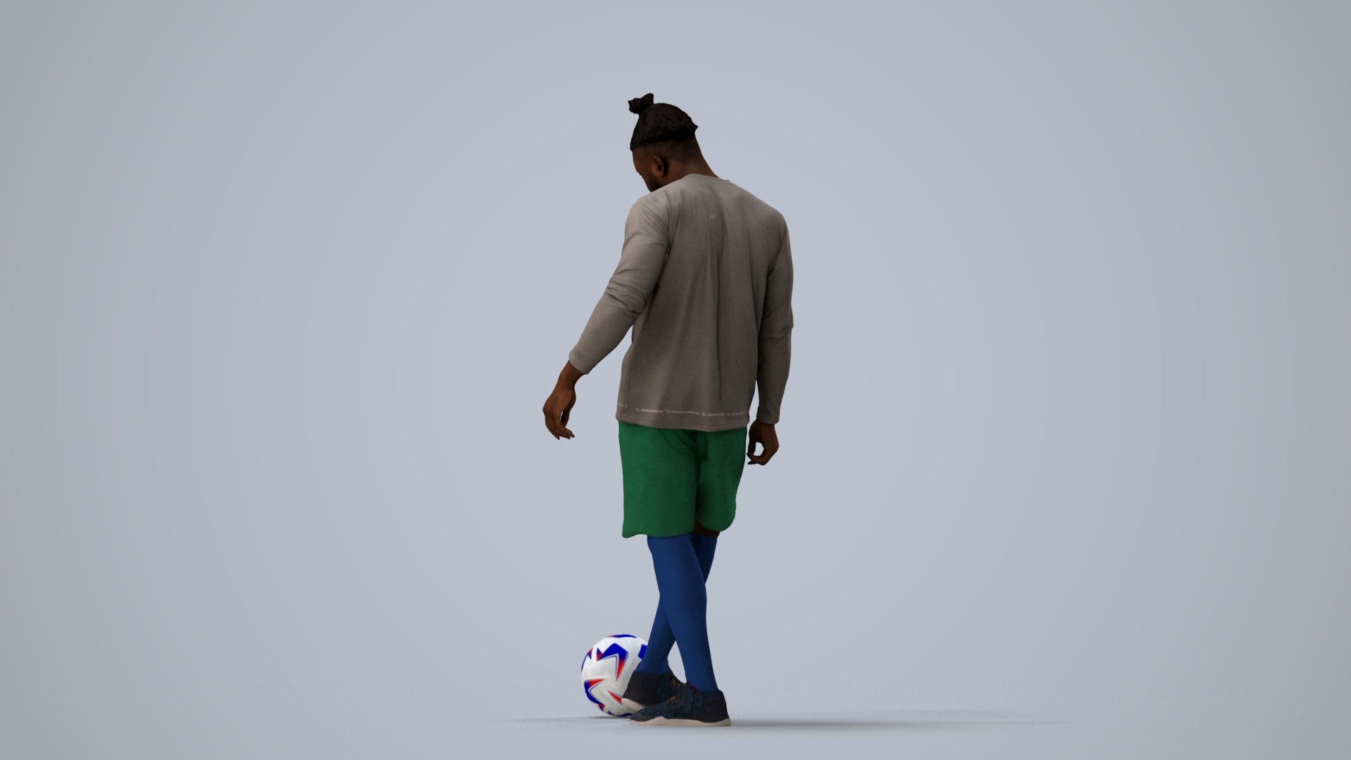 realistic 3D man sport, scanned archviz people for Blender and 3ds Max, three-quarter view render