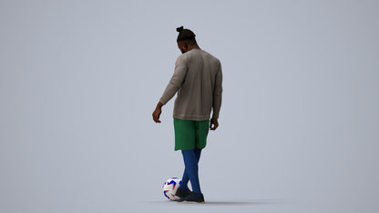 realistic 3D man sport, scanned archviz people for Blender and 3ds Max, three-quarter view render