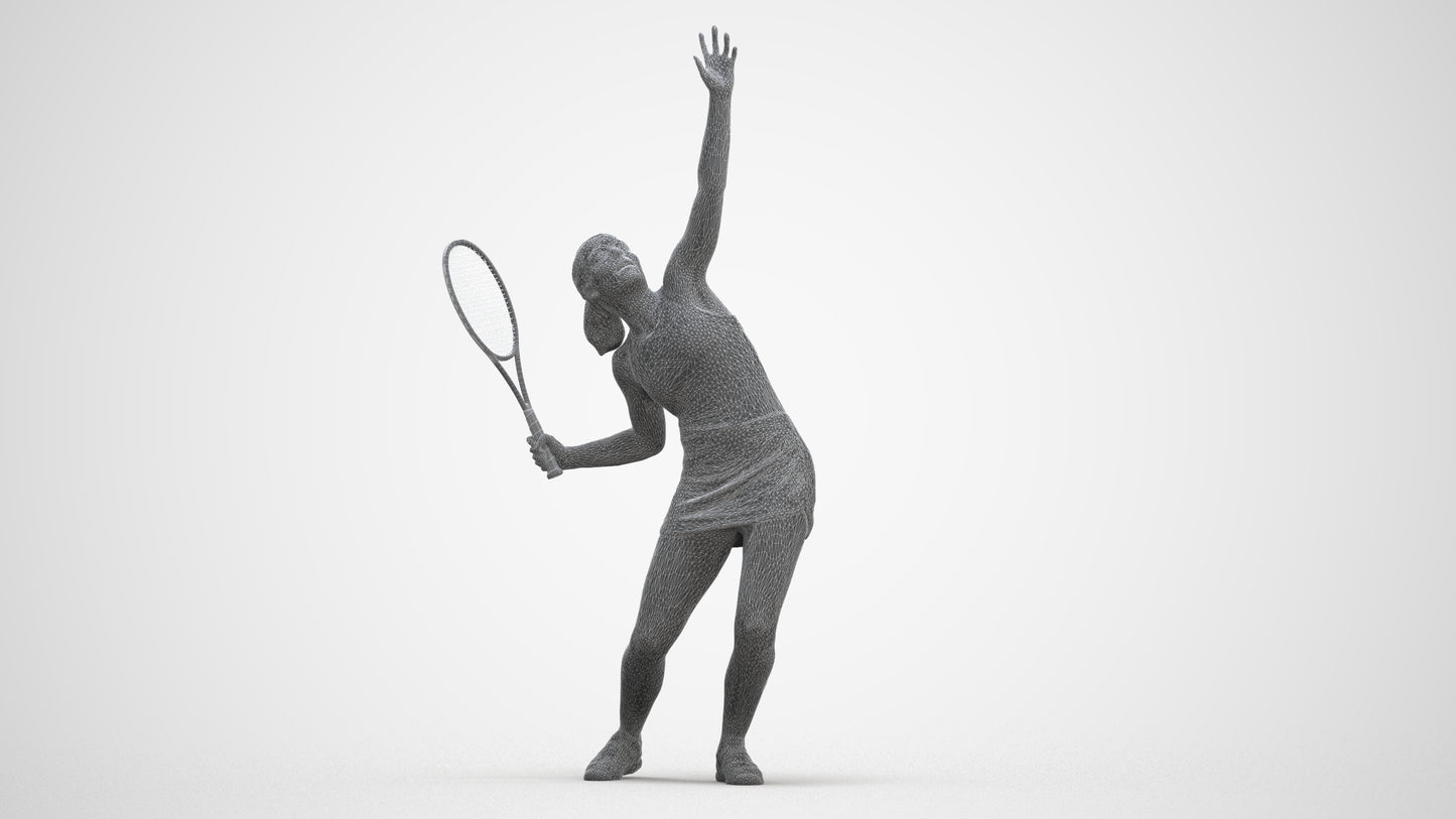 3D human model girl sport, photogrammetry scanned person for archviz, three-quarter front view render