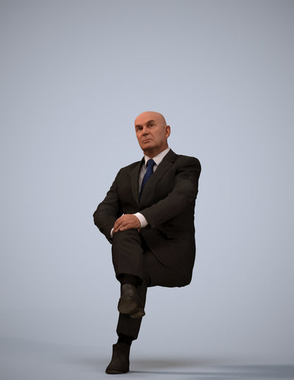 realistic 3D people senior man business, render-ready for V-Ray and Corona, FBX OBJ