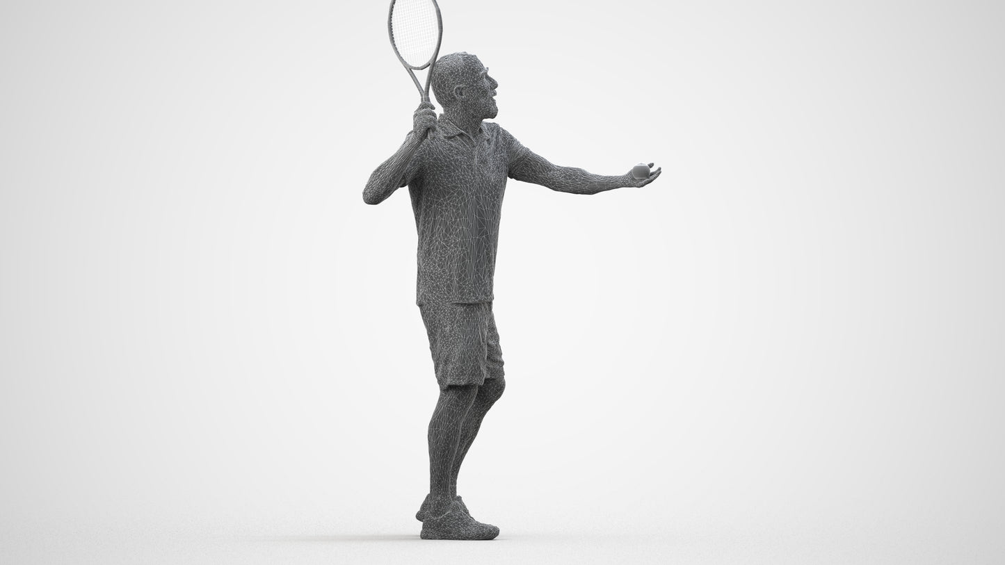 3D scanned man sport, photorealistic archviz people for Enscape and SketchUp, wireframe side view