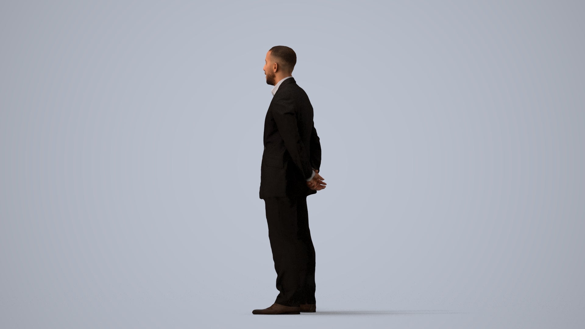 3D scanned man business, photorealistic archviz people for Enscape and SketchUp, three-quarter view render
