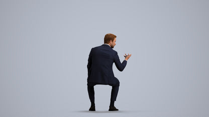 photogrammetry 3D man business, realistic human model archviz FBX, front view render