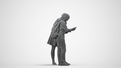 realistic 3D girl kids, scanned archviz people for Blender and 3ds Max, wireframe side view
