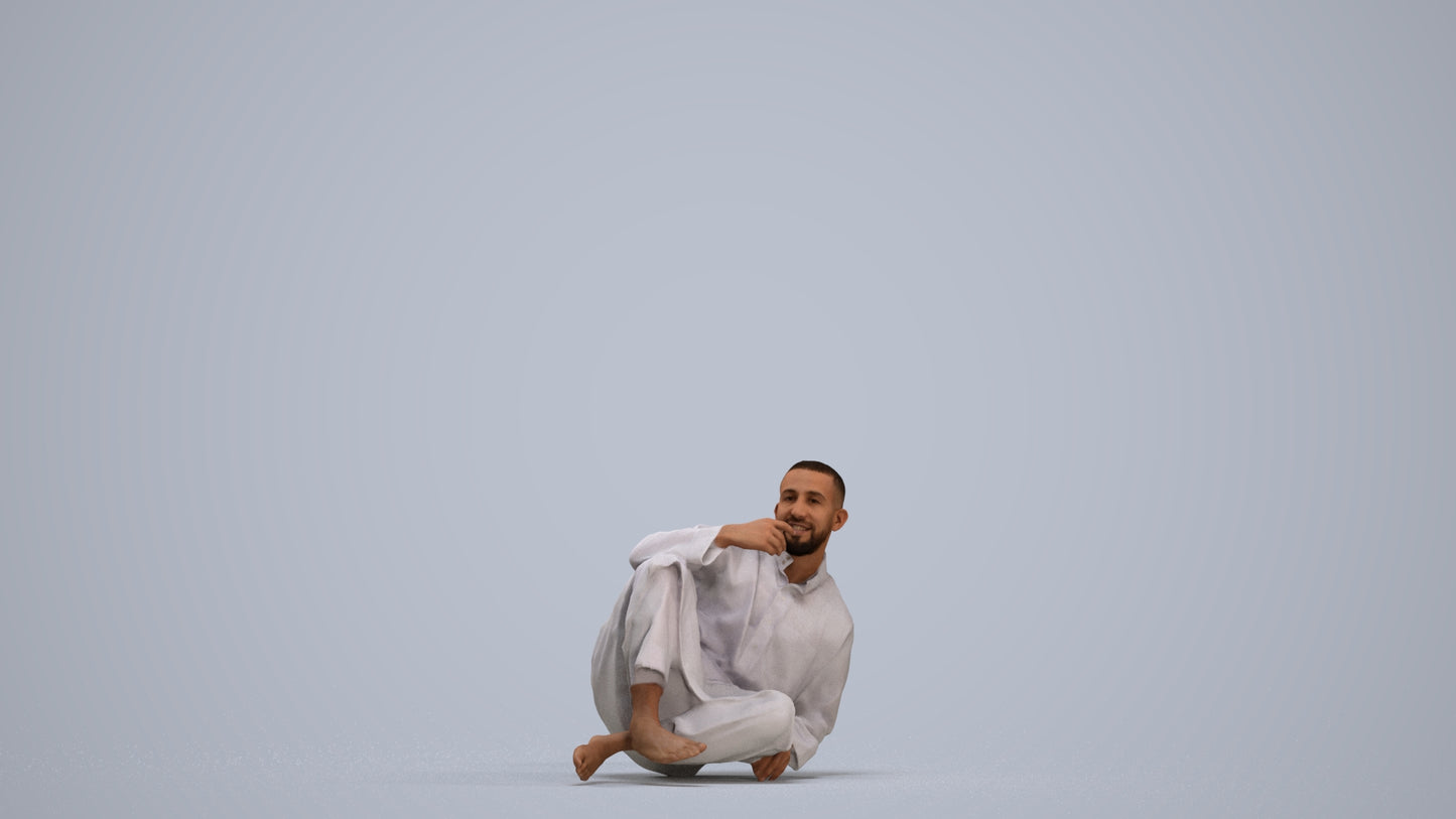 realistic 3D people man sitting, render-ready for V-Ray and Corona, FBX OBJ, standing pose render
