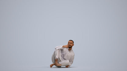 realistic 3D people man sitting, render-ready for V-Ray and Corona, FBX OBJ, standing pose render