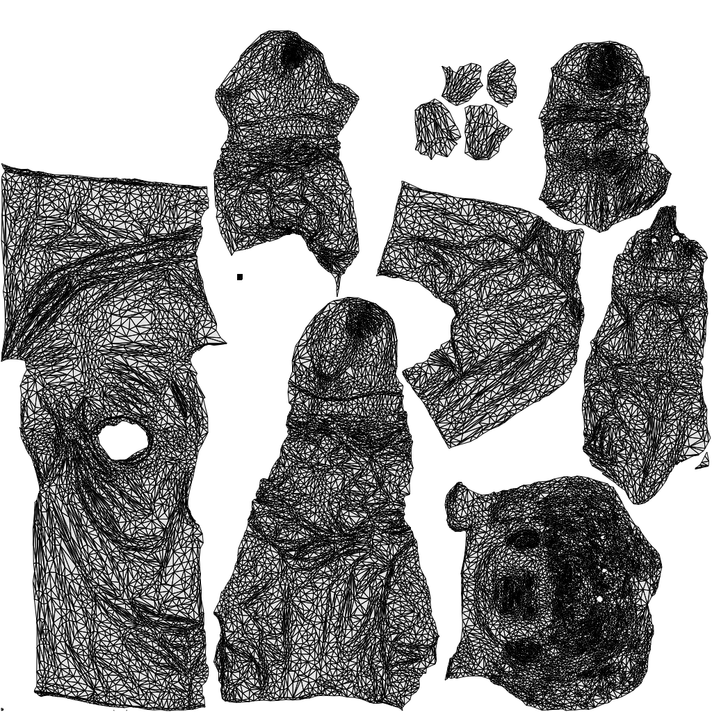 3D human model girl kids, photogrammetry scanned person for archviz, wireframe top-down view