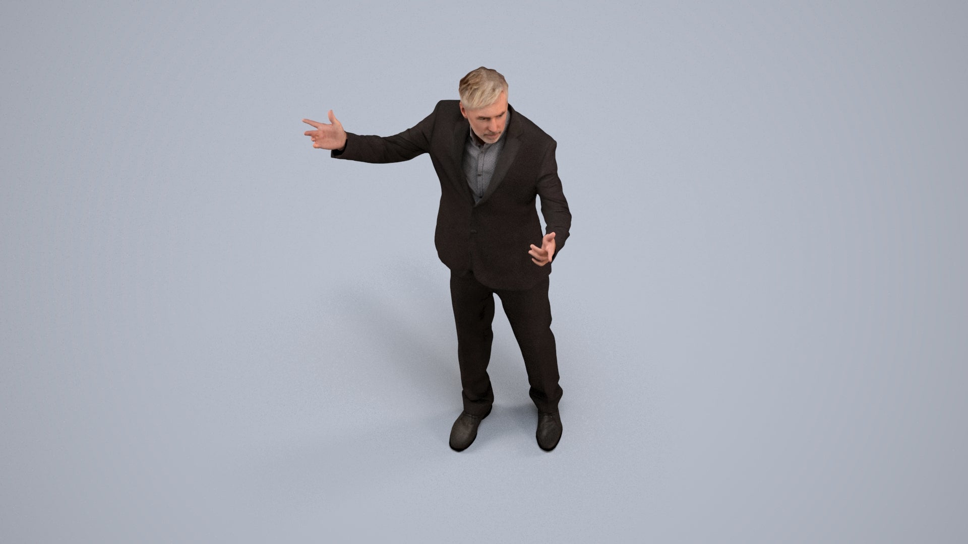 realistic 3D people man business, render-ready for V-Ray and Corona, FBX OBJ, back view render