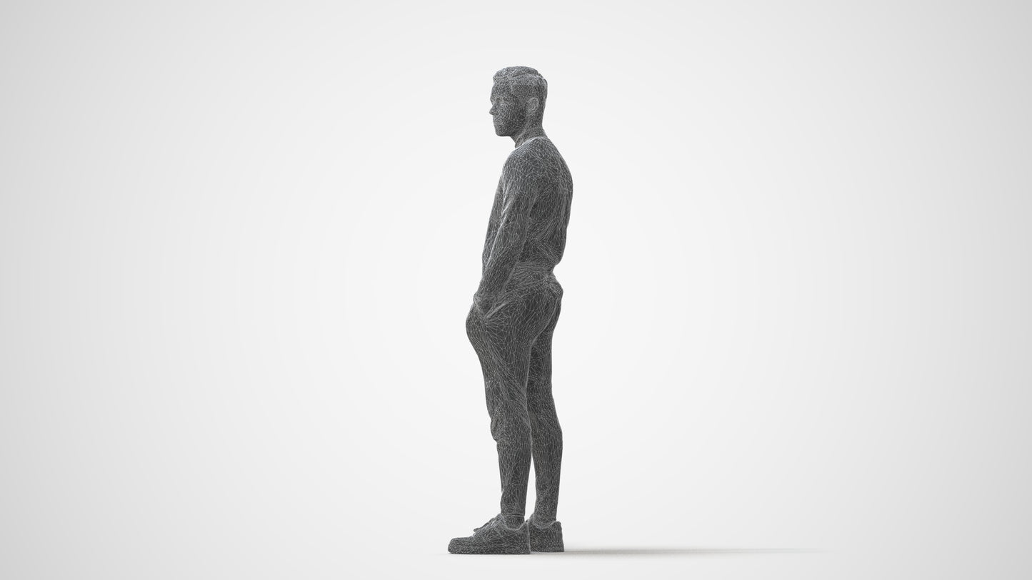 3D scanned boy kids casual, photorealistic archviz people for Enscape and SketchUp, square thumbnail