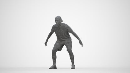 scanned 3D man sport, photogrammetry people for Enscape and V-Ray, wireframe back view