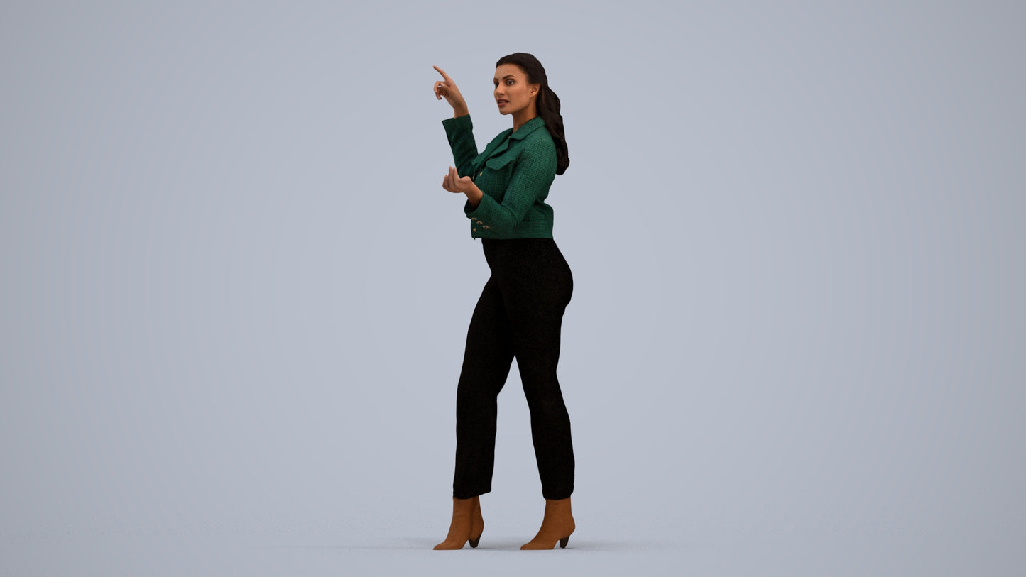 photogrammetry 3D woman business standing, realistic human model archviz FBX, standing pose render