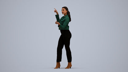 photogrammetry 3D woman business standing, realistic human model archviz FBX, standing pose render