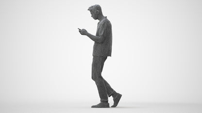 3D scanned man standing casual, photorealistic archviz people for Enscape and SketchUp, square thumbnail