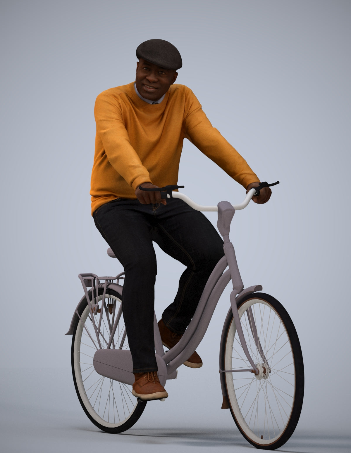 realistic 3D people man casual cycling, render-ready for V-Ray and Corona, FBX OBJ