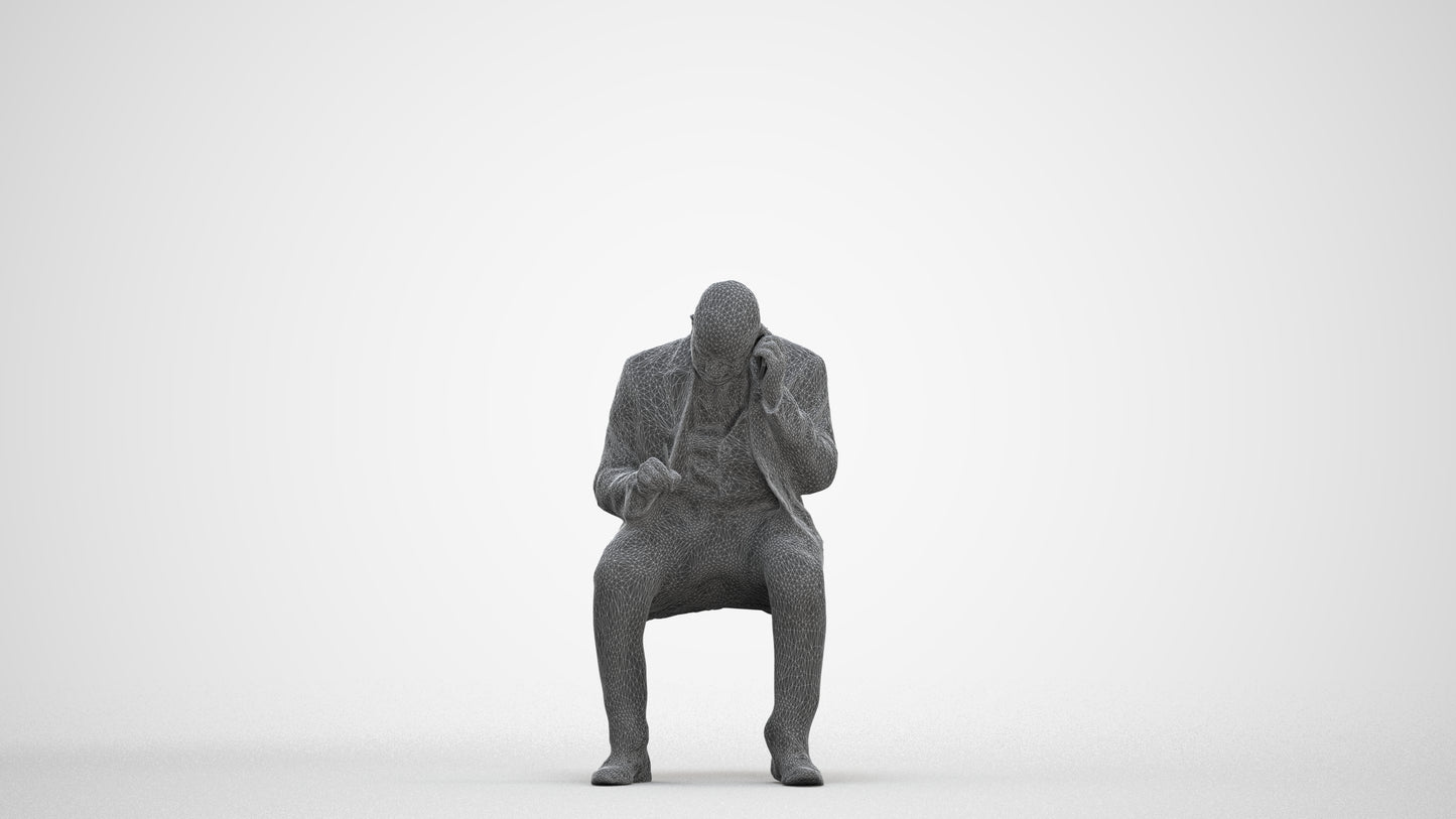 realistic 3D human man business, archviz people FBX OBJ for Blender, three-quarter front view render