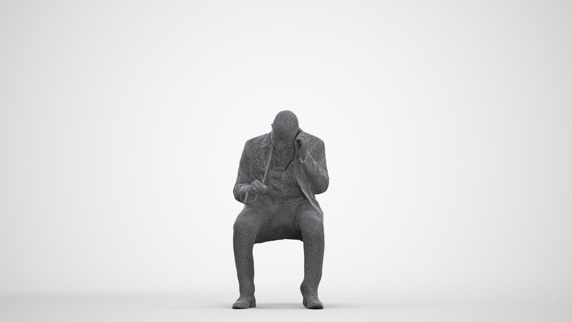 realistic 3D human man business, archviz people FBX OBJ for Blender, three-quarter front view render