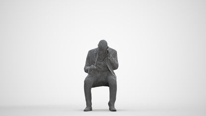 realistic 3D human man business, archviz people FBX OBJ for Blender, three-quarter front view render