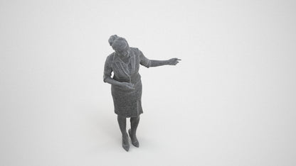 3D people model woman mix, scanned human for 3ds Max rendering, wireframe three-quarter view