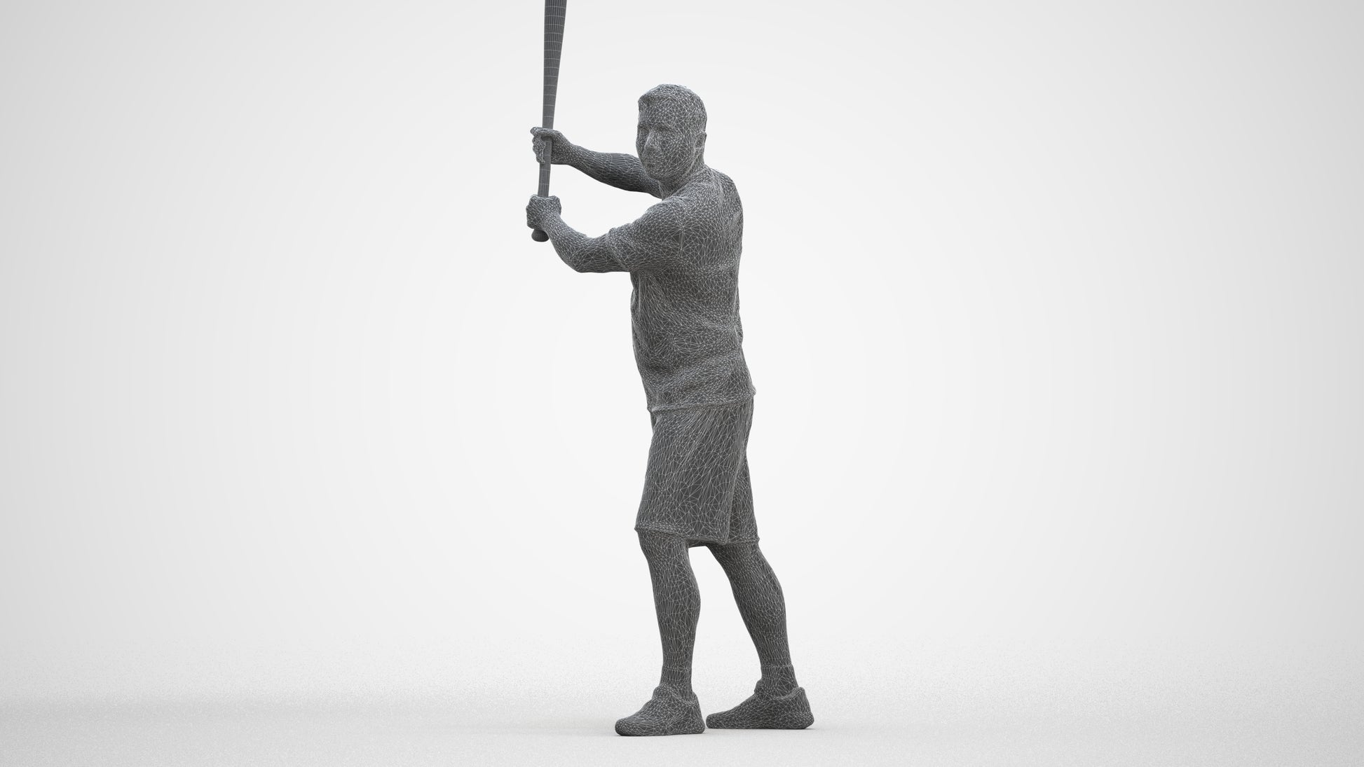 3D scanned man sport, photorealistic archviz people for Enscape and SketchUp, three-quarter front view render