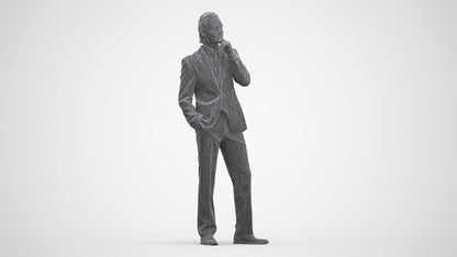3D scanned man business, photorealistic archviz people for Enscape and SketchUp, three-quarter front view render