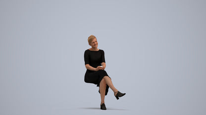 realistic 3D people woman business sitting, render-ready for V-Ray and Corona, FBX OBJ, standing pose render