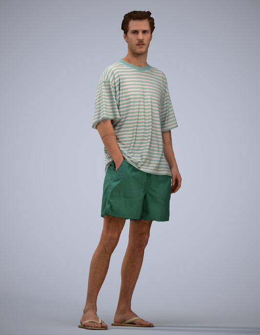 3D scanned man standing casual, photorealistic archviz people for Enscape and SketchUp