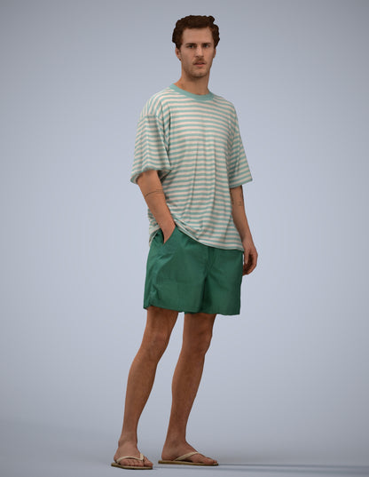 3D scanned man standing casual, photorealistic archviz people for Enscape and SketchUp