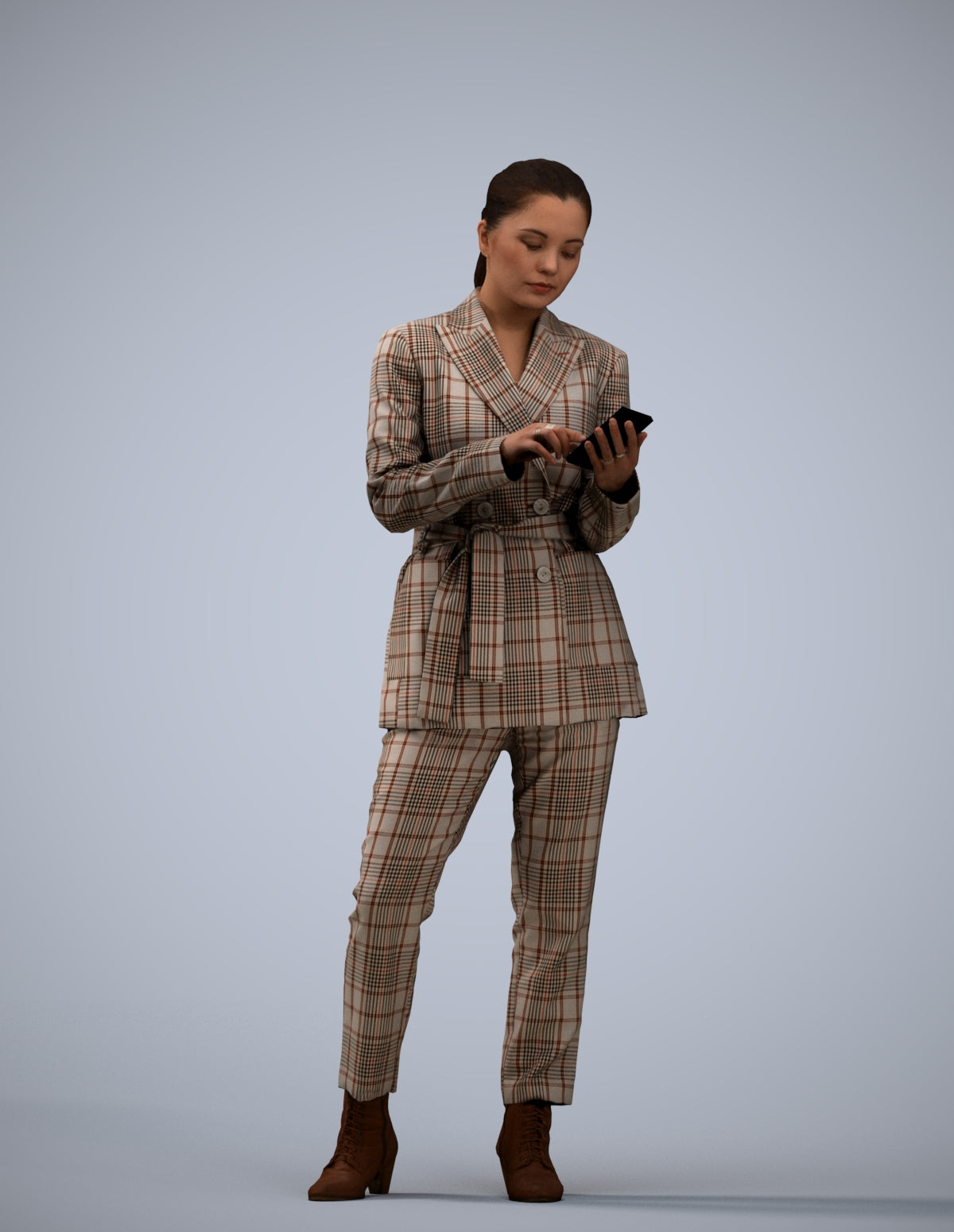 realistic 3D woman business, scanned archviz people for Blender and 3ds Max
