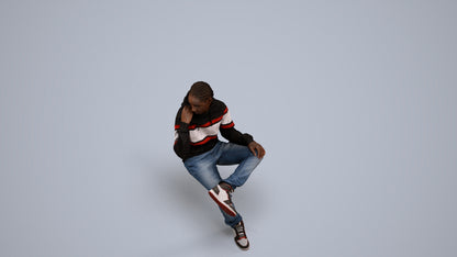 3D scanned boy kids casual, photorealistic archviz people for Enscape and SketchUp, back view render