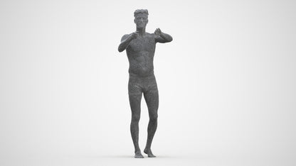 realistic 3D man bathroom, scanned archviz people for Blender and 3ds Max, three-quarter front view render