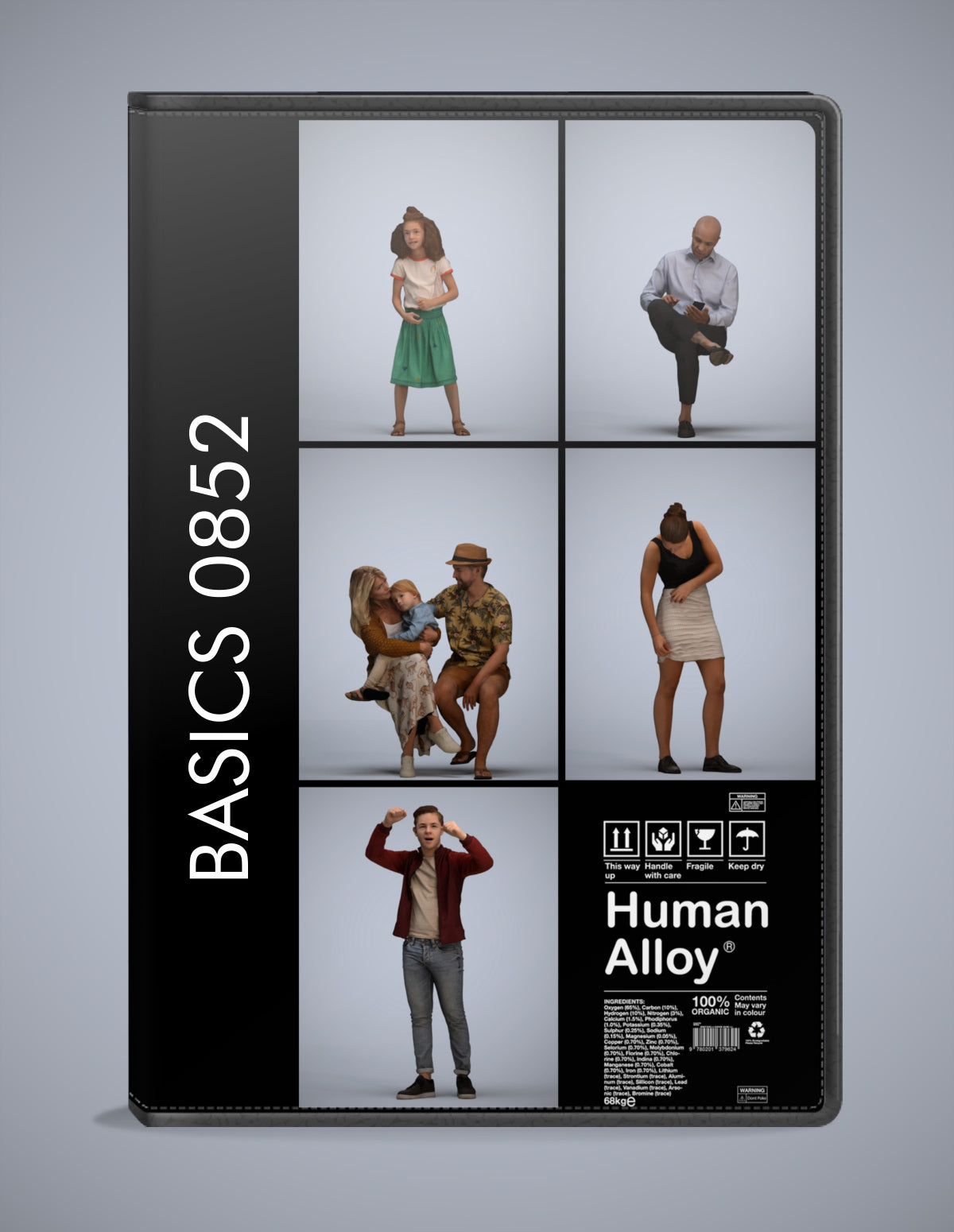 realistic 3D humans kids pack, 5 archviz people FBX OBJ for Blender