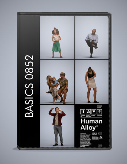 realistic 3D humans kids pack, 5 archviz people FBX OBJ for Blender