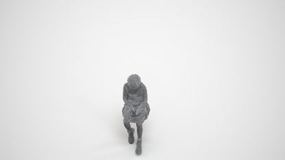 realistic 3D people girl casual kids, render-ready for V-Ray and Corona, FBX OBJ, wireframe three-quarter view