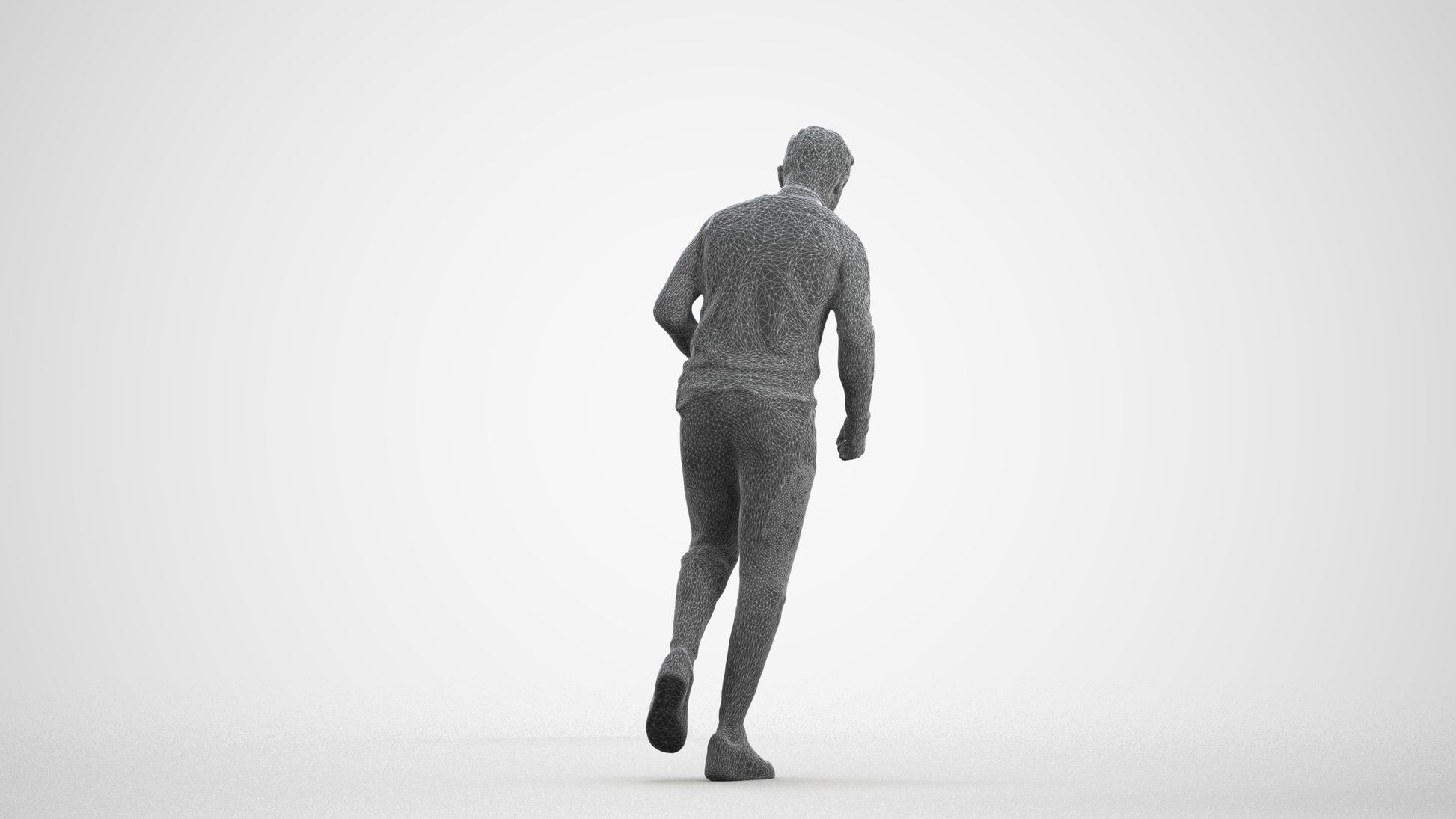 3D scanned boy sport casual, photorealistic archviz people for Enscape and SketchUp, wireframe front view