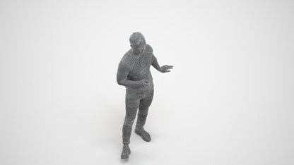 realistic 3D people man casual standing, render-ready for V-Ray and Corona, FBX OBJ, wireframe three-quarter view