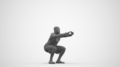 photogrammetry 3D man sport, realistic human model archviz FBX, three-quarter front view render
