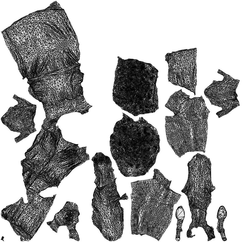 3D human model woman casual standing, photogrammetry scanned person for archviz, wireframe top-down view
