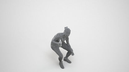 photogrammetry 3D woman sport, realistic human model archviz FBX, wireframe three-quarter view