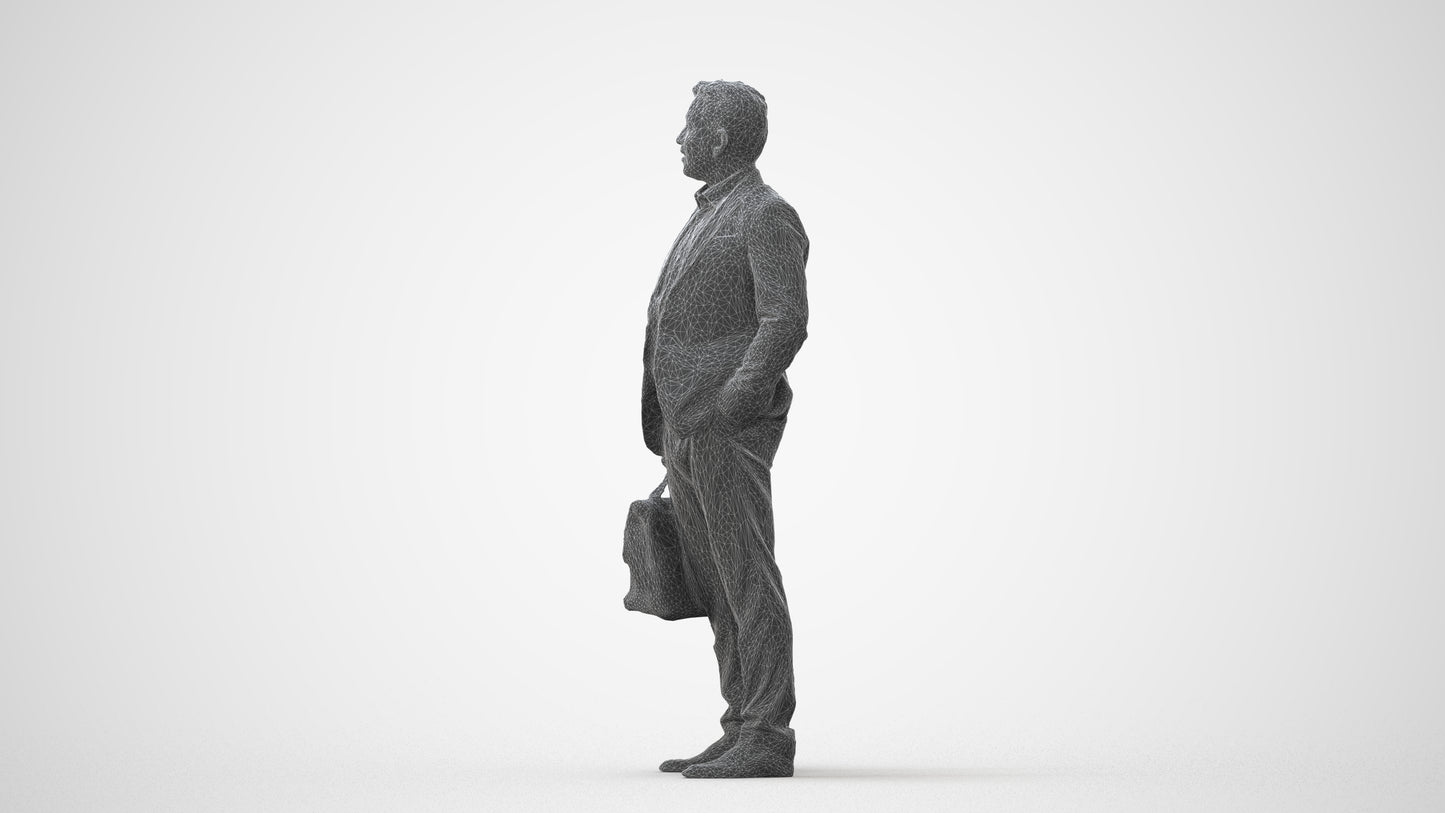 realistic 3D man business, scanned archviz people for Blender and 3ds Max, square thumbnail