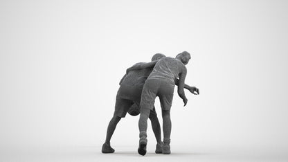 3D scanned man sport, photorealistic archviz people for Enscape and SketchUp, wireframe front view