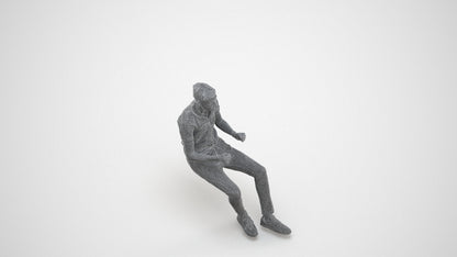 realistic 3D people man casual driving, render-ready for V-Ray and Corona, FBX OBJ, wireframe three-quarter view