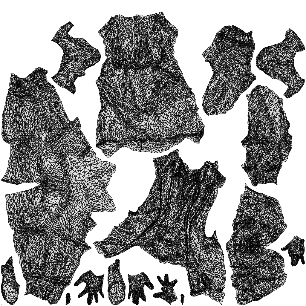 scanned 3D woman business, photogrammetry people for Enscape and V-Ray, wireframe top-down view