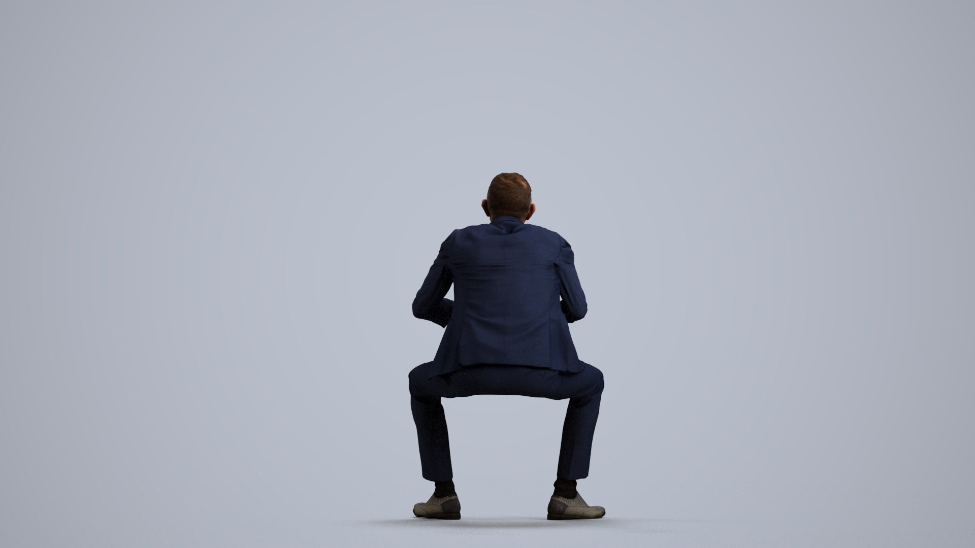 3D scanned senior man business, photorealistic archviz people for Enscape and SketchUp, front view render