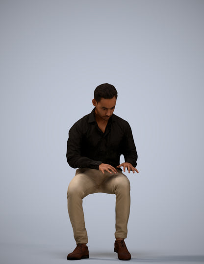 3D scanned man business, photorealistic archviz people for Enscape and SketchUp
