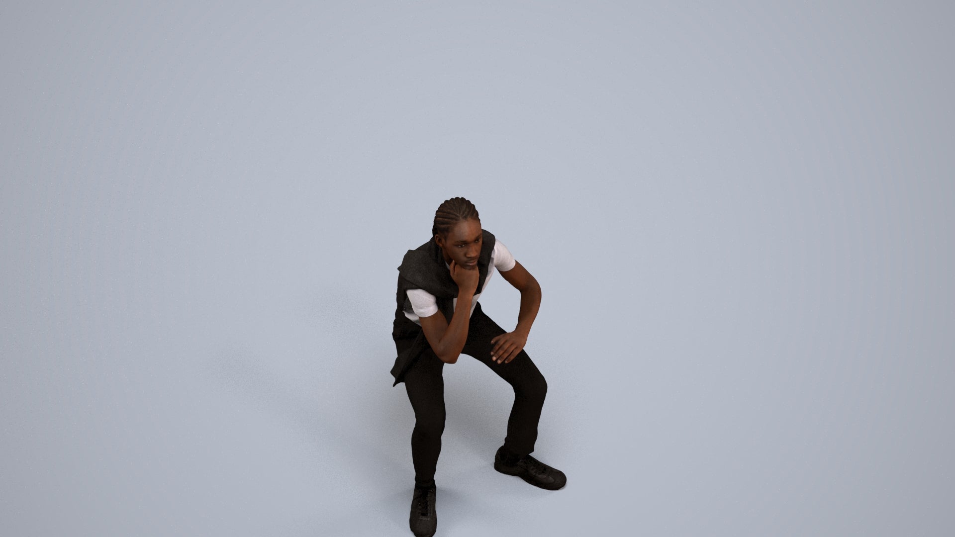 realistic 3D boy casual kids, scanned archviz people for Blender and 3ds Max, back view render