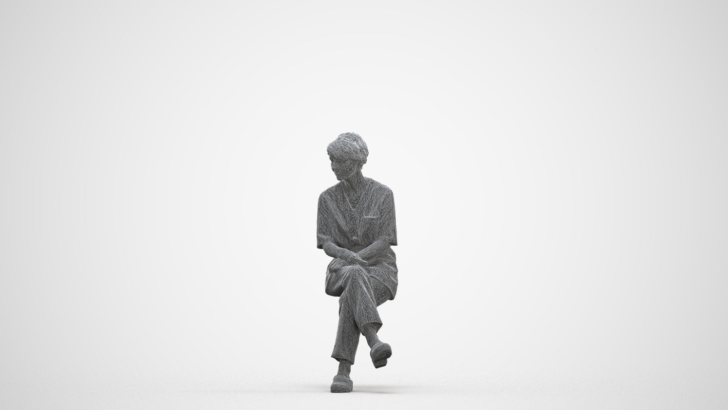 realistic 3D people senior woman medical, render-ready for V-Ray and Corona, FBX OBJ, three-quarter front view render