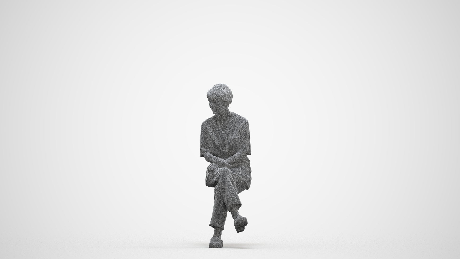 realistic 3D people senior woman medical, render-ready for V-Ray and Corona, FBX OBJ, three-quarter front view render